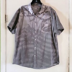 Gray Tropical Button down Shirt